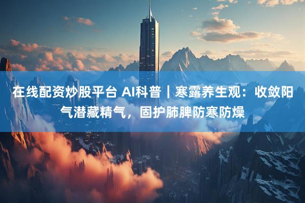 在线配资炒股平台 AI科普｜寒露养生观：收敛阳气潜藏精气，固护肺脾防寒防燥