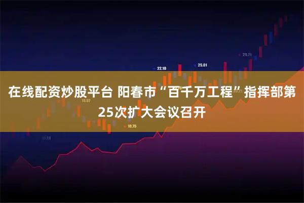 在线配资炒股平台 阳春市“百千万工程”指挥部第25次扩大会议召开